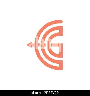abstract letter cg linked arrow geometric line logo Stock Vector