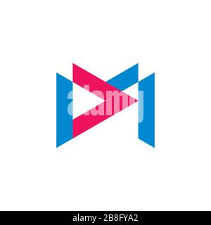letter dm simple geometric line logo vector Stock Vector