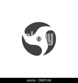 triangle curves flow rotate circle logo Stock Vector