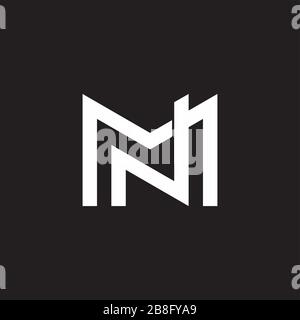 letter mn simple geometric 3d overlapping design logo vector Stock Vector