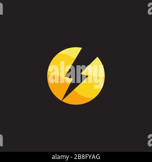 circle colorful gradient thunder wave energy symbol logo vector Stock Vector