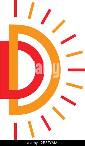 letter dd shine overlapping line logo vector Stock Vector