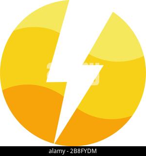 circle gradient thunder wave energy symbol logo vector Stock Vector