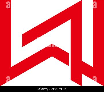 letter wa arrow simple geometric line design logo vector Stock Vector
