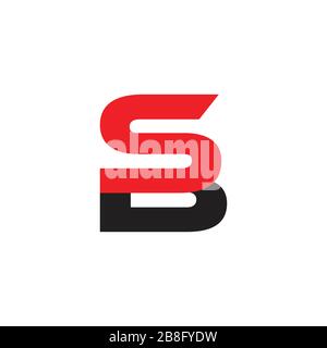 letter sb simple linked geometric logo vector Stock Vector