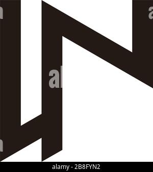 letter ln abstract simple geometric line logo vector Stock Vector