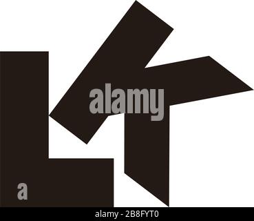 letter lk abstract simple geometric motion symbol logo vector Stock Vector