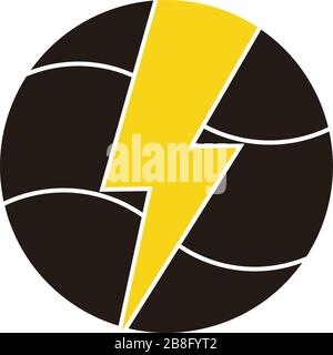 circle geometric thunder shape ball shape logo vector Stock Vector