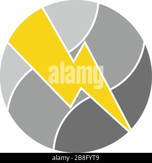 circle geometric thunder shape ball shape gradient logo vector Stock Vector
