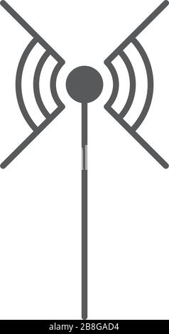 Radio Antenna vector icon symbol isolated on white background Stock Vector