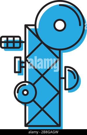 Radio Antenna vector icon symbol isolated on white background Stock Vector