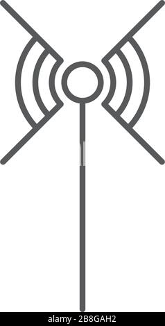 Radio Antenna vector icon symbol isolated on white background Stock Vector