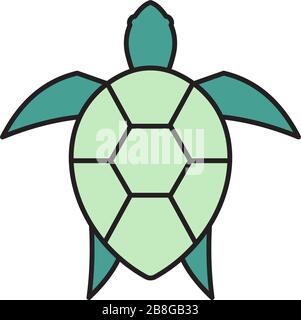 Sea turtle animal vector icon isolated on white background Stock Vector