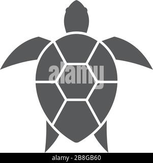 Sea turtle animal vector icon isolated on white background Stock Vector