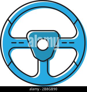 Steering wheel vector icon symbol isolated on white background Stock Vector