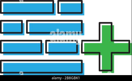 Add list vector icon symbol isolated on white background Stock Vector