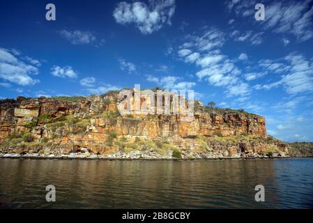 Sandstone cliffs, King George River, Kimberly, Western Australia. Stock Photo