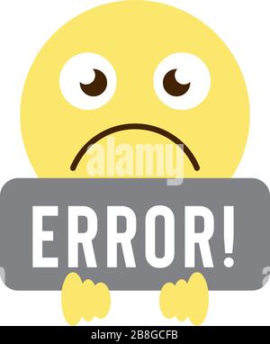 error emoticons vector icon symbol isolated on white background Stock Vector