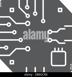 Motherboard CPU processor vector icon isolated on white background Stock Vector