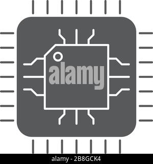 Motherboard CPU processor vector icon isolated on white background Stock Vector