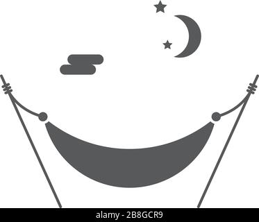 Sleep hammock vector icon symbol isolated on white background Stock Vector