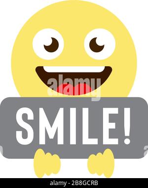 smile emoticons vector icon symbol isolated on white background Stock Vector