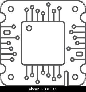 Motherboard CPU processor vector icon isolated on white background Stock Vector