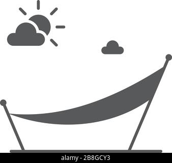Sleep hammock vector icon symbol isolated on white background Stock Vector