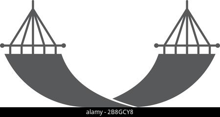 Sleep hammock vector icon symbol isolated on white background Stock Vector