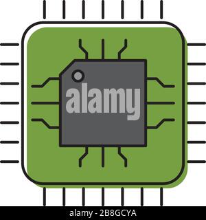 Motherboard CPU processor vector icon isolated on white background Stock Vector