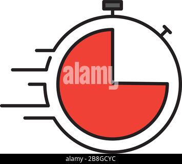 Timer vector icon symbol isolated on white background Stock Vector