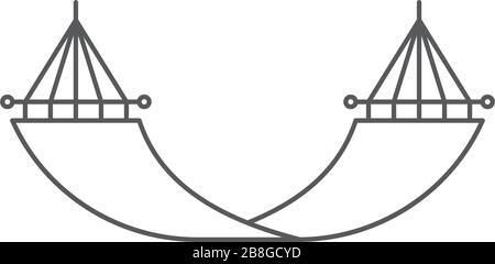 Sleep hammock vector icon symbol isolated on white background Stock Vector
