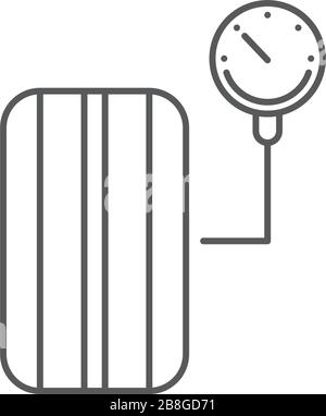Tire pressure gauge vector icon symbol isolated on white background ...