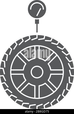 Tire pressure gauge vector icon symbol isolated on white background ...