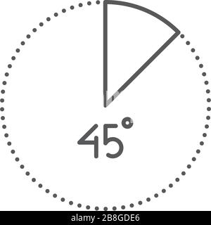 45 Degrees Angle vector icon symbol isolated on white background Stock ...