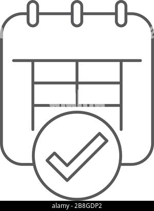 Calendar check page vector icon isolated on white background Stock Vector