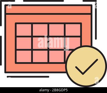 Calendar check page vector icon isolated on white background Stock Vector