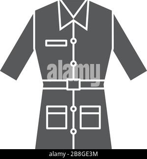 Laboratory coat vector icon symbol isolated on white background Stock Vector