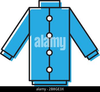 Laboratory coat vector icon symbol isolated on white background Stock Vector