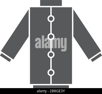 Laboratory coat vector icon symbol isolated on white background Stock Vector