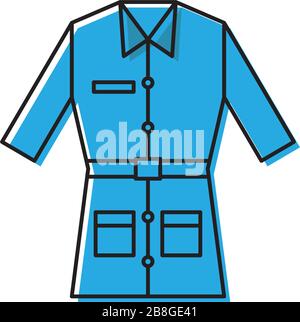 Laboratory coat vector icon symbol isolated on white background Stock Vector