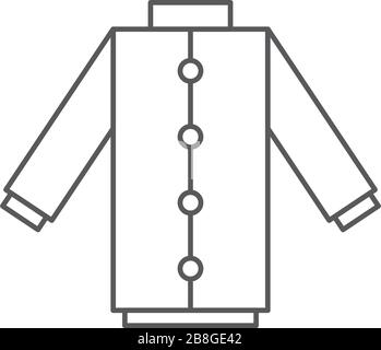 Laboratory coat vector icon symbol isolated on white background Stock Vector