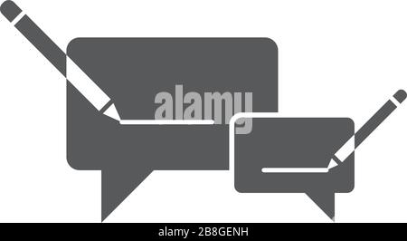 Comment writing vector icon symbol isolated on white background Stock Vector