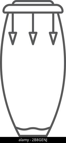 Conga drum vector icon symbol isolated on white background Stock Vector