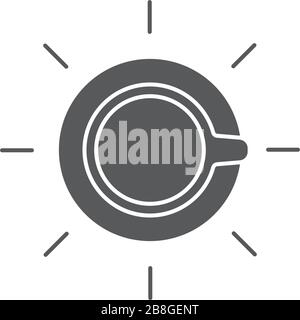 Coffee cup top view vector icon flat, isolated background Stock Vector