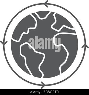 Earth globe vector icon symbol isolated on white background Stock Vector