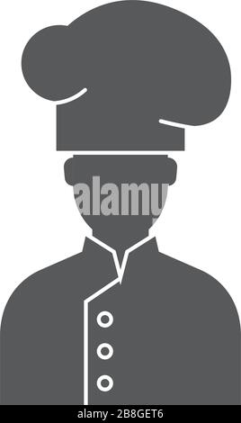Cook man uniform vector icon symbol isolated on white background Stock Vector