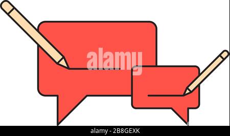 Comment writing vector icon symbol isolated on white background Stock Vector