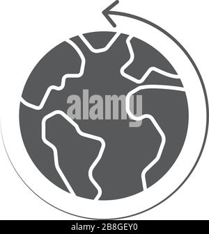Earth globe vector icon symbol isolated on white background Stock Vector