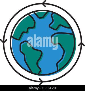 Earth globe vector icon symbol isolated on white background Stock Vector